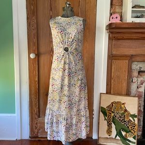 Nanette Lepore Peep Cinch Waist  Floral Maxi Dress - Size 6